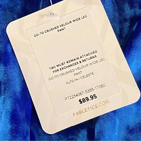 Fabletics Wide Leg Go To Velour Velvet Pants New Pull On Elastic High Waist - Picture 16 of 16